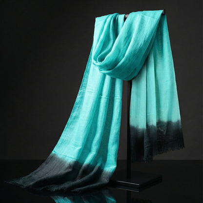 Lightweight Dyed Keppel Green Tagelmust crafted in sustainably sourced rayon, breathable Moroccan desert scarf for safari and hot climate travel.